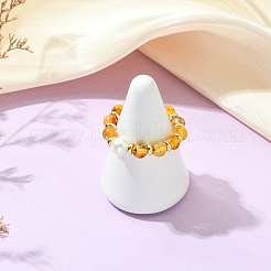 Bagues ajustables en ambre naturel&nbsp;RJEW-JR01089