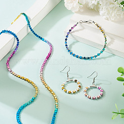 2 starnds градиент цвета гальванизированные синтетические немагнитные гематитовые бусины нити&nbsp;G-TA0002-86A