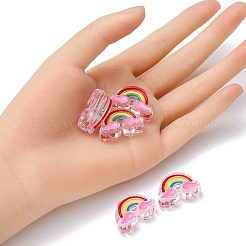 5шт прозрачные акриловые эмалевые бусины&nbsp;OACR-YW0001-31B