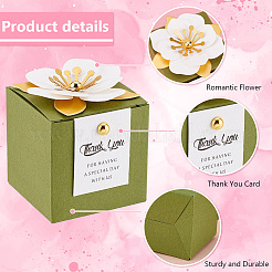 Складные квадратные бумажные коробки для конфет&nbsp;LS-CBOX-WH0001-E02