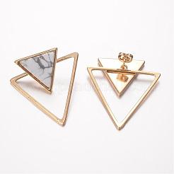 Природные Howlite шпильки уха&nbsp;EJEW-G147-C05