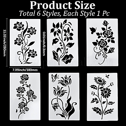 6 шт. 6 стиля цветочная тематика питомец пластиковый выдолбленный рисунок трафареты шаблоны&nbsp;DIY-WH20009-46
