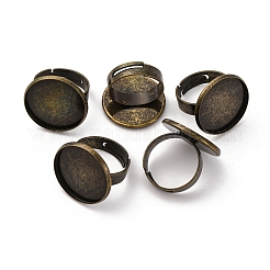 Anneau réglable en laiton de base vierge composants de support de cabochon&nbsp;LS-KK-O003-05AB-NF