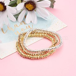 3 шт. 3 цвета гальванические немагнитные синтетические гематитовые бусины стрейч браслеты наборы&nbsp;BJEW-JB05930