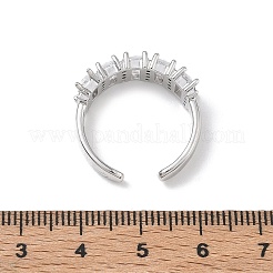 Offene Manschettenringe aus Messing mit Mikropavé und Zirkonia für Damen&nbsp;RJEW-L343-16P-04