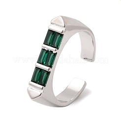 Anelli aperti con polsino in ottone micro pavé di zirconi cubici per donna&nbsp;RJEW-L343-02P-02