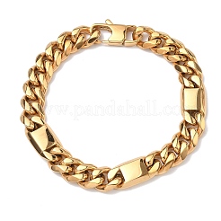 Браслеты из кубинской цепочки из нержавеющей стали 304 для женщин&nbsp;BJEW-G779-04B-G