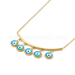 Collar con colgante de cadena de cable de acero inoxidable 316 con extensor de cadena y cierre de pinza de langosta&nbsp;NJEW-I120-01B