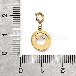 Подвесные украшения из нержавеющей стали 304 с улыбающимся лицом&nbsp;STAS-H202-33G