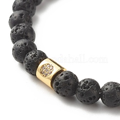 Bracciali elastici per aromaterapia con perline rotonde di roccia lavica naturale&nbsp;BJEW-JB07042