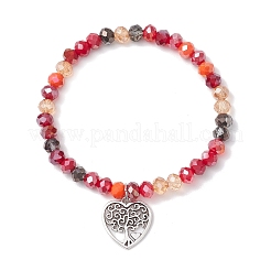 5шт. браслеты с подвесками в виде сердца из сплава&nbsp;BJEW-JB11728