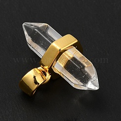 Подвески с двойным наконечником из натурального кварца&nbsp;G-P481-01G-11