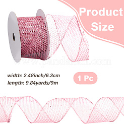 9 m glitzerndes Polyesternetzband mit Pailletten&nbsp;OCOR-WH20012-15B