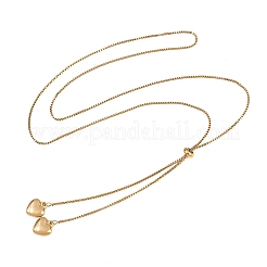 Verstellbare Lariat-Halsketten aus Edelstahl 304 mit Herzquaste für Damen&nbsp;SA-D001-03G