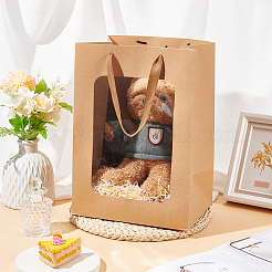 Geschenktüten aus Papier mit Sichtfenster und Seilgriffen&nbsp;ABAG-WH0040-14B