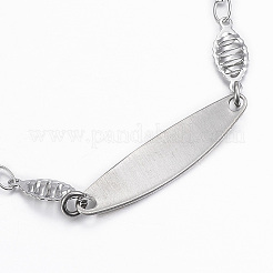 Braccialetti identificativi in acciaio inossidabile 304 anti-ossidazione&nbsp;BJEW-H520-05P