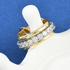 Латунные микро проложить пальцев кольца кубического циркония&nbsp;RJEW-D325-01PG-03