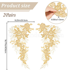 4 Stück 3D-Blumen-Polyester-Stickerei-Spitzen-Ornament-Zubehör&nbsp;DIY-GF0013-16