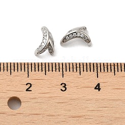 Покрытие стойки латунные микропаве колпачки для бусин из кубического циркония&nbsp;KK-F863-12P