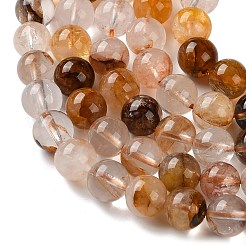 Натуральный желтый гематоидный кварц/золотые целебные кварцевые бусины нити&nbsp;G-C268-B01-02