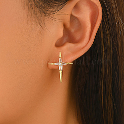 Boucles d'oreilles en laiton pavées de zircons cubiques pour femmes&nbsp;HD7122