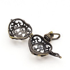 Подвески из сердечной латуни с полыми клетками KK-D389-02AB-RS