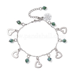 3 pulsera con dijes de rhinestone de aleación y acero inoxidable 304 en 3 colores&nbsp;BJEW-JB12447