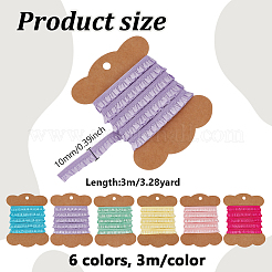 6 colore pizzo elastico plissettato in poliammide&nbsp;EW-FG0001-04