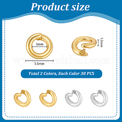 60 pz. 2 fermagli twister in ottone colorati&nbsp;KK-PH0015-63