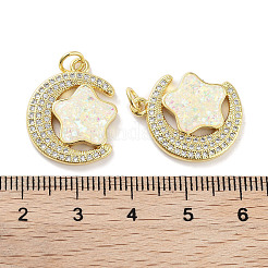 Латунные микропаве прозрачные подвески с фианитом&nbsp;KK-L213-046G