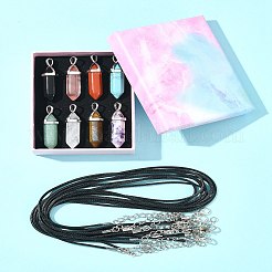 Наборы для самостоятельного изготовления ожерелий из натуральных и синтетических драгоценных камней и вощеных шнуров&nbsp;DIY-FS0008-04B