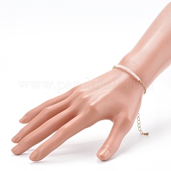 Braccialetti di perline di quarzo rosa naturale con pietra portafortuna di settembre&nbsp;BJEW-JB06092-09