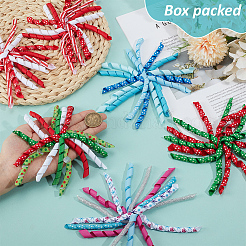 6 шт. 6-х цветное самоклеящееся тканевое украшение-цветок&nbsp;AJEW-BC0009-51