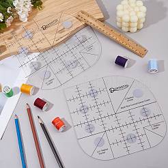 2 шт. прозрачные акриловые линейки для выравнивания футболок&nbsp;AJEW-DC0002-17B