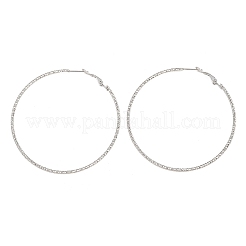 Boucles d'oreilles créoles larges en acier inoxydable 304 avec épingles en acier inoxydable chirurgical 316 pour femmes&nbsp;SA-CBAB549-01P