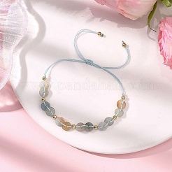 Браслеты из плетеных бусин из натурального цветка амазонита&nbsp;BJEW-JB12667