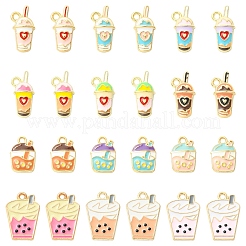 24 шт. 12 подвески в виде чашки для молочного чая из цинкового сплава&nbsp;ENAM-YW0008-47