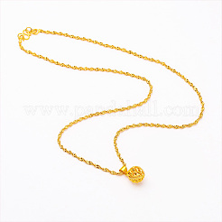 Полые круглые шарики из латуни подвески ожерелья для женщин&nbsp;FS-WG3DF9E-01