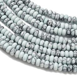 Нити бусин из синтетического малахита и синтетической бирюзы&nbsp;G-Z110-B03-2x4mm