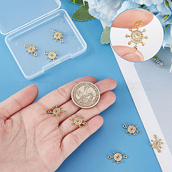 Долговечные подвески-соединители из латуни с микропаве из прозрачного кубического циркония&nbsp;KK-BBC0003-34