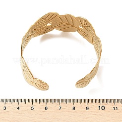 Браслеты-манжеты из нержавеющей стали 304 для женщин&nbsp;BJEW-B120-02G-01