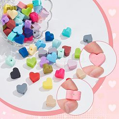 96 шт. 24-х цветные бусины в форме сердца из пищевого экологически чистого силикона&nbsp;SIL-PH0001-30