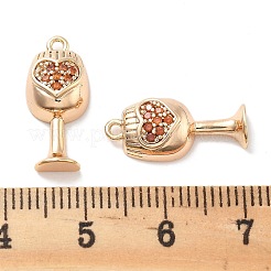 Pendentifs avec zircon cubiques à micro-pavés en laiton&nbsp;KK-M102-31G