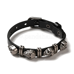 Bracelet rivets tête de mort en alliage&nbsp;BJEW-C037-03A