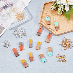DIY-Sets zur Herstellung baumelnder Ohrringe aus Walnussholz&nbsp;DIY-OC0006-81