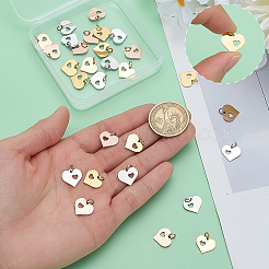 30 шт. подвески из нержавеющей стали 304 двух цветов&nbsp;STAS-ME0001-74