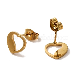 Orecchini a bottone in acciaio inossidabile 304 con placcatura sotto vuoto pvd&nbsp;EJEW-Z040-25G