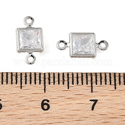 Breloques carrées en laiton pavé de zircone cubique shegrace&nbsp;XGRQ2O292-440A-P