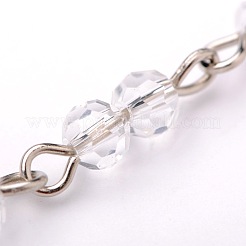 Fatti a mano rotonda perle di vetro catena per collane bracciali fare&nbsp;AJEW-JB00057-01