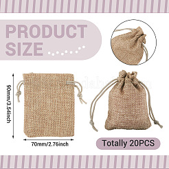20 Stück rechteckige Beutel aus Polyester-Imitat-Sackleinen mit Kordelzug&nbsp;ABAG-TA0001-95B